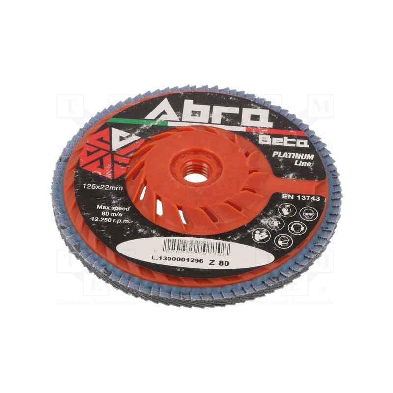 1 pcs x ABRA BETA - 1050808 - Flap grinding wheels, Ø: 125mm, Øhole: 22.23mm, Granularity: 80