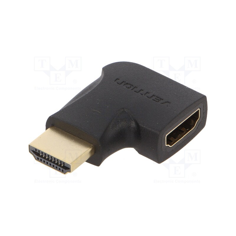 1 pcs x VENTION - AIPB0 - Adapter, HDMI 1.4, HDMI socket,HDMI plug 90°, black