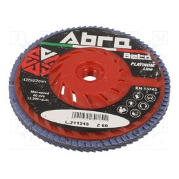 1 pcs x ABRA BETA - 1050806 - Flap grinding wheels, Ø: 125mm, Øhole: 22.23mm, Granularity: 60