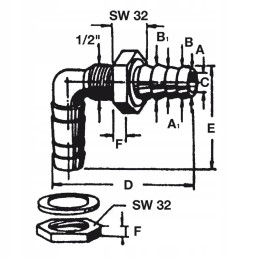 Grommet connector for water tank, connector connection
