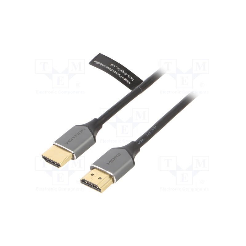 1 pcs x VENTION - ALEHG - Cable, HDCP 2.2,HDMI 2.0, HDMI plug,both sides, PVC, 1.5m, grey