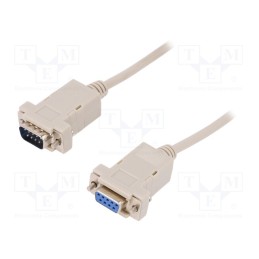 1 pcs x DIGITUS - AK-610202-020-E - Cable, D-Sub 9pin socket,D-Sub 9pin plug, 2m, beige