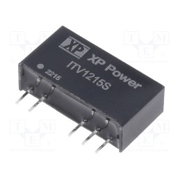 1 pcs x XP POWER - ITV1215S - Converter: DC/DC, 1W, Uin: 12V, Uout: 15VDC, Uout2: -15VDC, SIP, 50kHz