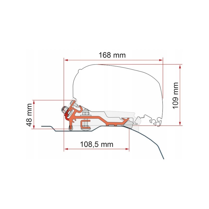 Awning adapter fiamma f80s f85l ducato l2 l4 h2 from 2006