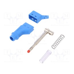 1 pcs x STu00c4UBLI - 66.9328-23 - Plug, 4mm banana, 32A, 600V, blue, 2.5mm2, on cable