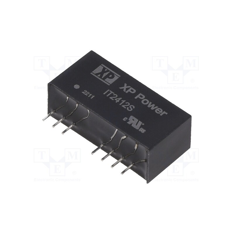 1 pcs x XP POWER - IT2412S - Converter: DC/DC, 3W, Uin: 9÷36V, Uout: 12VDC, Uout2: -12VDC, SIP