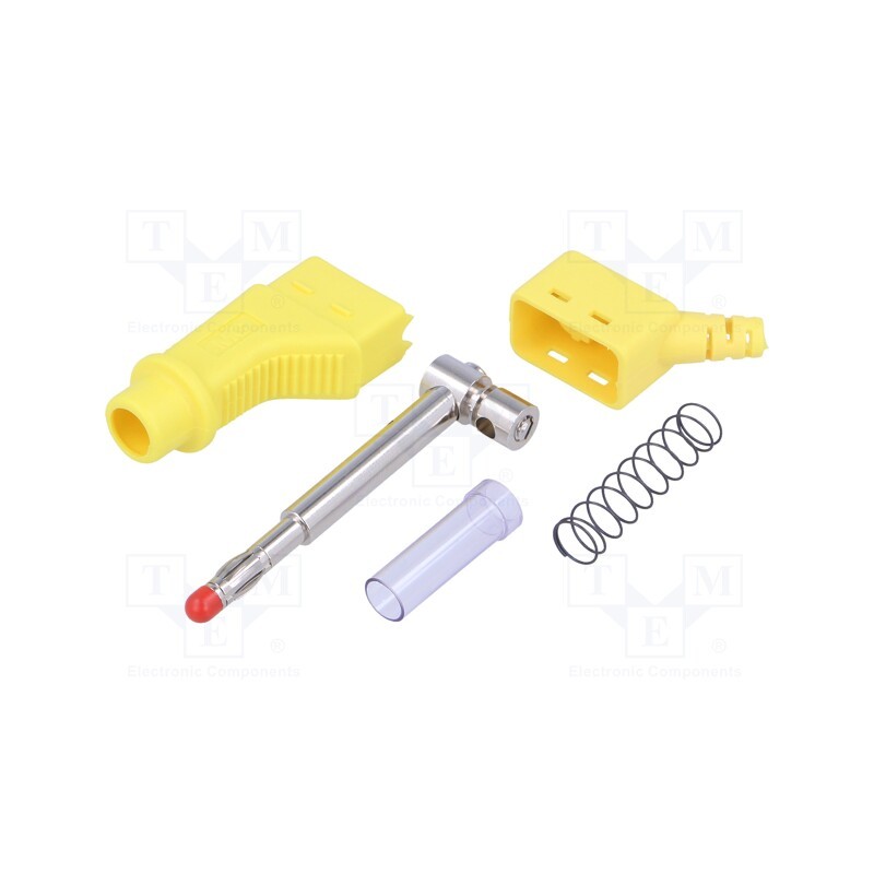 1 pcs x STu00c4UBLI - 66.9328-24 - Plug, 4mm banana, 32A, 600V, yellow, 2.5mm2, on cable