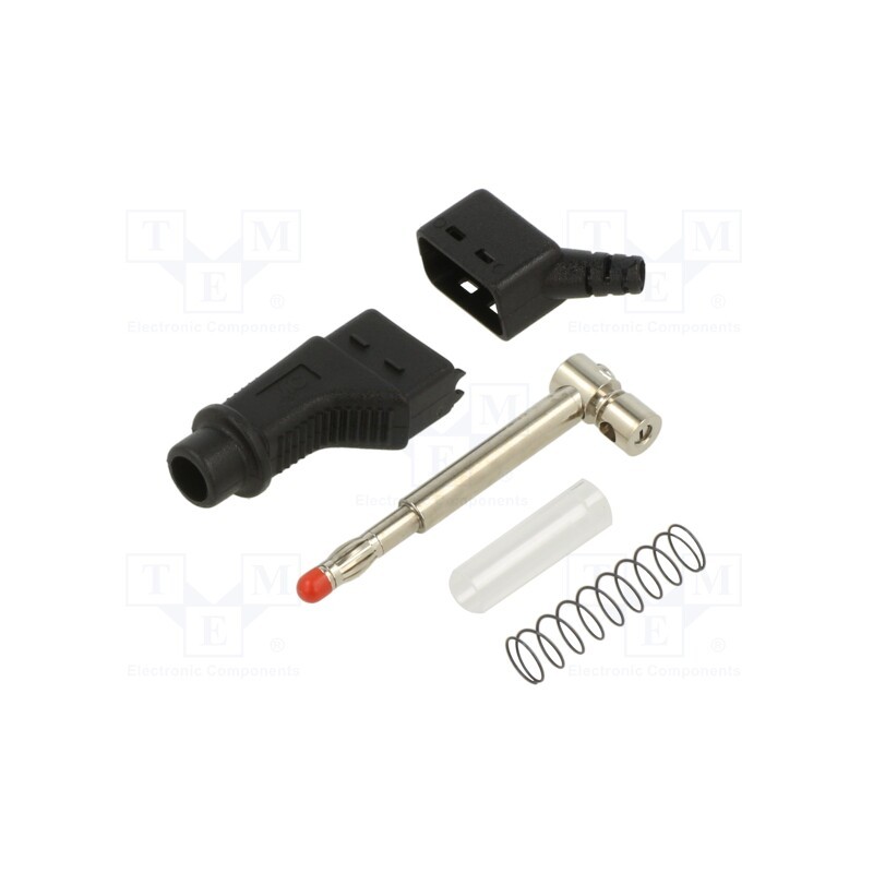 1 pcs x STu00c4UBLI - 66.9327-21 - Plug, 4mm banana, 19A, 600V, black, 1mm2, on cable