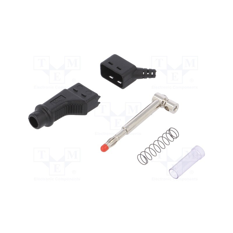 1 pcs x STu00c4UBLI - 66.9328-21 - Plug, 4mm banana, 32A, 600V, black, 2.5mm2, on cable