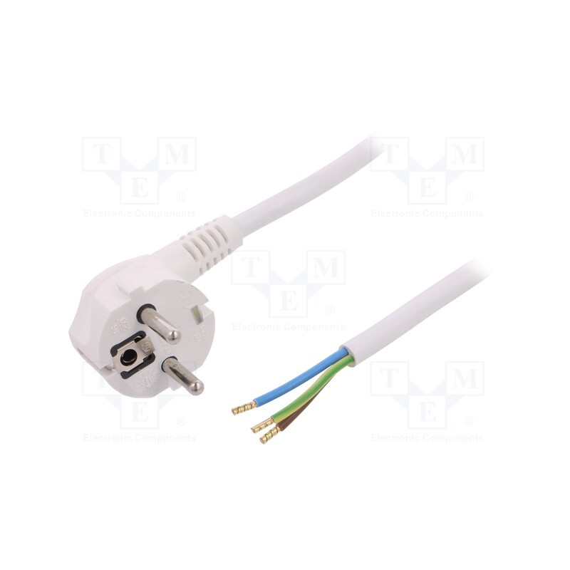 1 pcs x PLASTROL - W-97898 - Cable, 3G1.5mm2, CEE 7/7 (E/F) plug angled,wires,SCHUKO plug