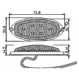 LED lamp, interior cabin lighting, outline 12 24v