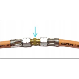 Connector, connector, connection of left-thread gas hoses