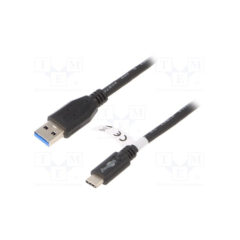 1 pcs x Goobay - 73141 - Cable, USB 3.0, USB A plug,USB C plug, 3m, black