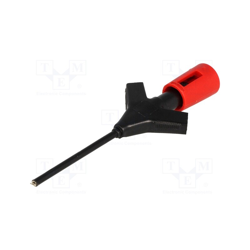 1 pcs x HIRSCHMANN T&M - MICRO-KLEPS RT - Clip-on probe, pincers type, 2A, 60VDC, red, Grip capac: max.2mm