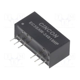 1 pcs x CINCON - EC3SAW-24S15HP - Converter: DC/DC, 3W, Uin: 9÷36V, Uout: 15VDC, Iout: 200mA, 100kHz
