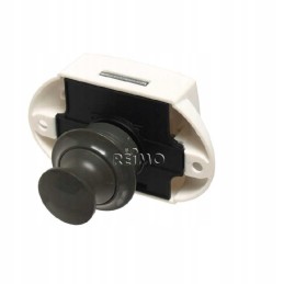 Gray push button furniture lock for campers