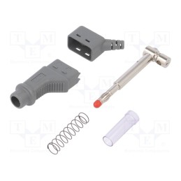 1 pcs x STu00c4UBLI - 66.9328-28 - Plug, 4mm banana, 32A, 600V, grey, 2.5mm2, on cable