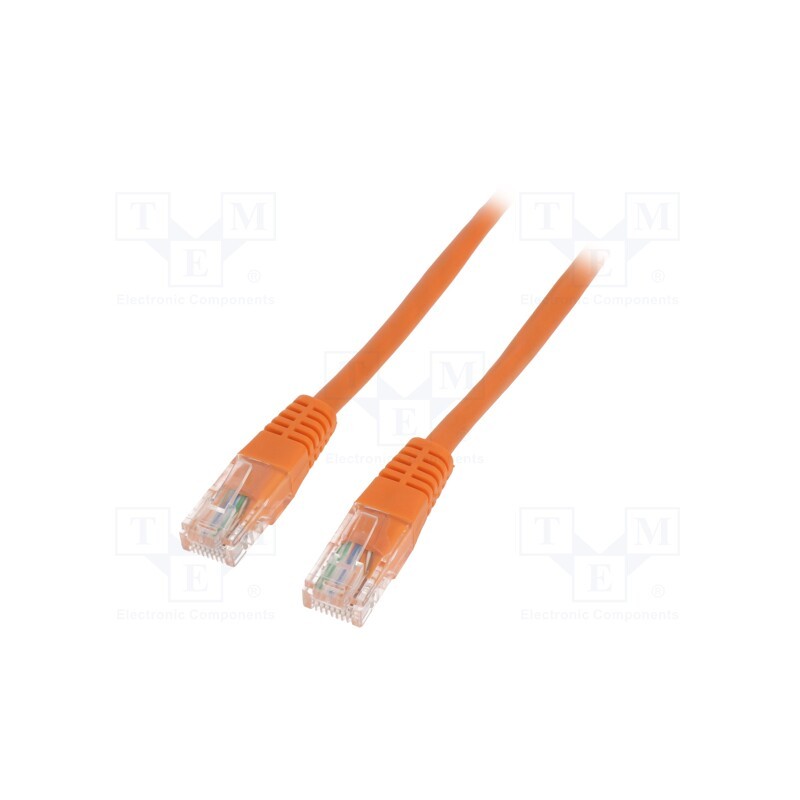 1 pcs x QOLTEC - 52300 - Patch cord, U/UTP, 5e, solid, CCA, PE, orange, 1.8m, 26AWG