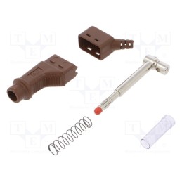 1 pcs x STu00c4UBLI - 66.9328-27 - Plug, 4mm banana, 32A, 600V, brown, 2.5mm2, on cable