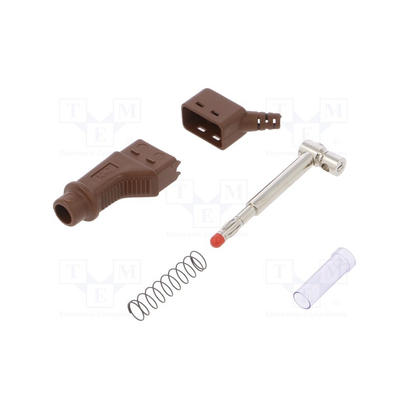 1 pcs x STu00c4UBLI - 66.9328-27 - Plug, 4mm banana, 32A, 600V, brown, 2.5mm2, on cable