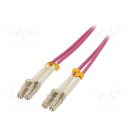 1 pcs x QOLTEC - 54343 - Fiber patch cord, OM4, LC/UPC,both sides, 1m, LSZH, pink