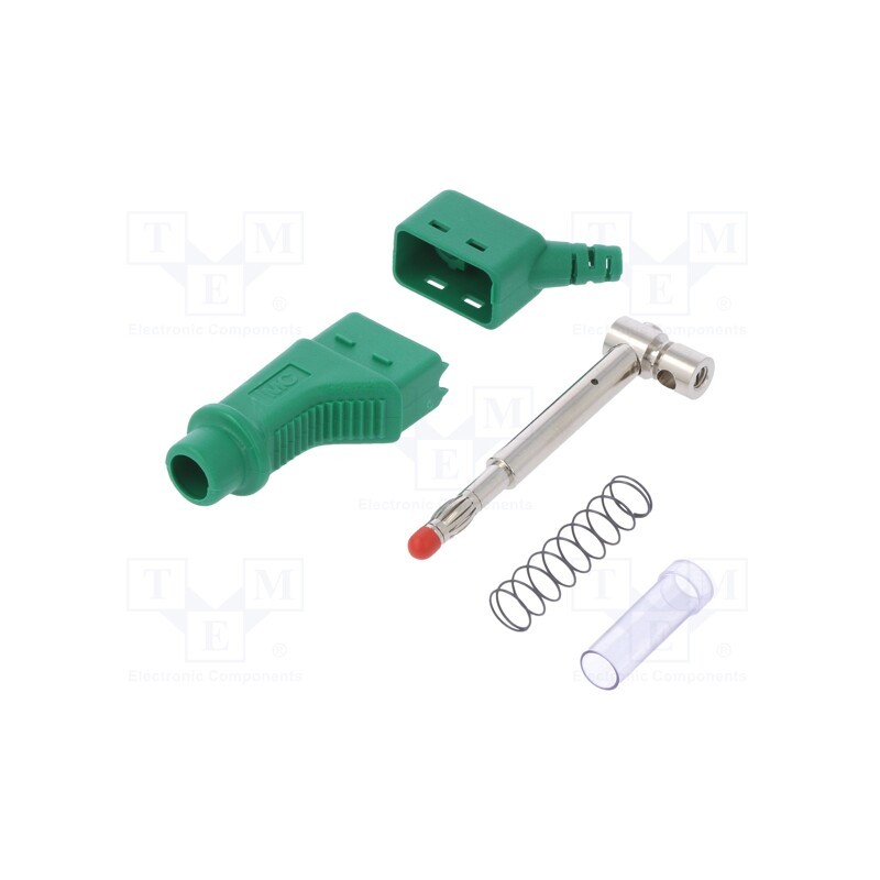 1 pcs x STu00c4UBLI - 66.9328-25 - Plug, 4mm banana, 32A, 600V, green, 2.5mm2, on cable