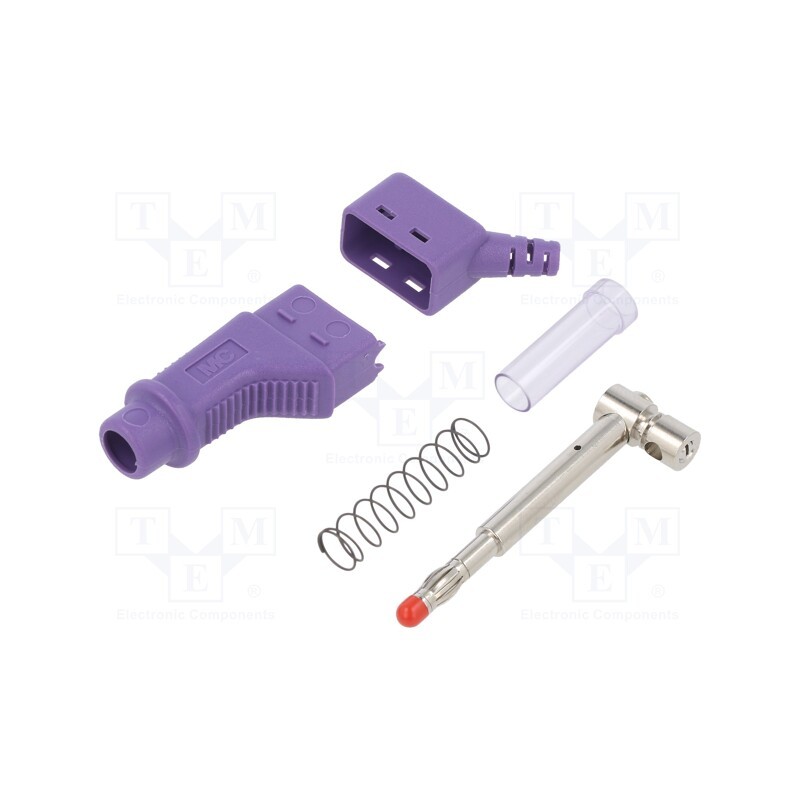 1 pcs x STu00c4UBLI - 66.9328-26 - Plug, 4mm banana, 32A, 600V, violet, 2.5mm2, on cable