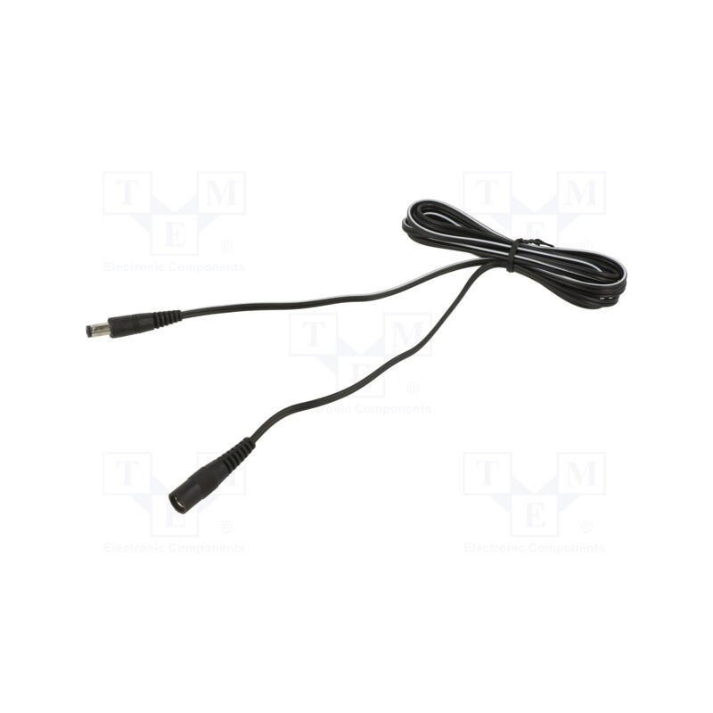 1 pcs x WEST POL - P21-C21-T050-200BK - Cable, 2x0.5mm2, DC 5,5/2,1 plug,DC 5,5/2,1 socket, straight