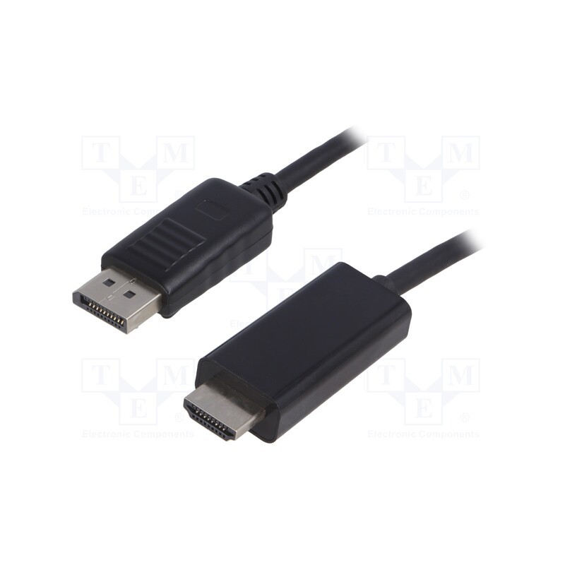 1 pcs x QOLTEC - 50440 - Cable, DisplayPort 1.1, DisplayPort plug,HDMI plug, 1m, black