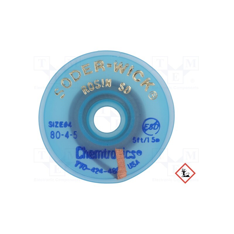 1 rol x CHEMTRONICS - SW80-4-5 - Tape: desoldering, halide-free,rosin,ROL0, W: 2.8mm, L: 1.5m, ESD