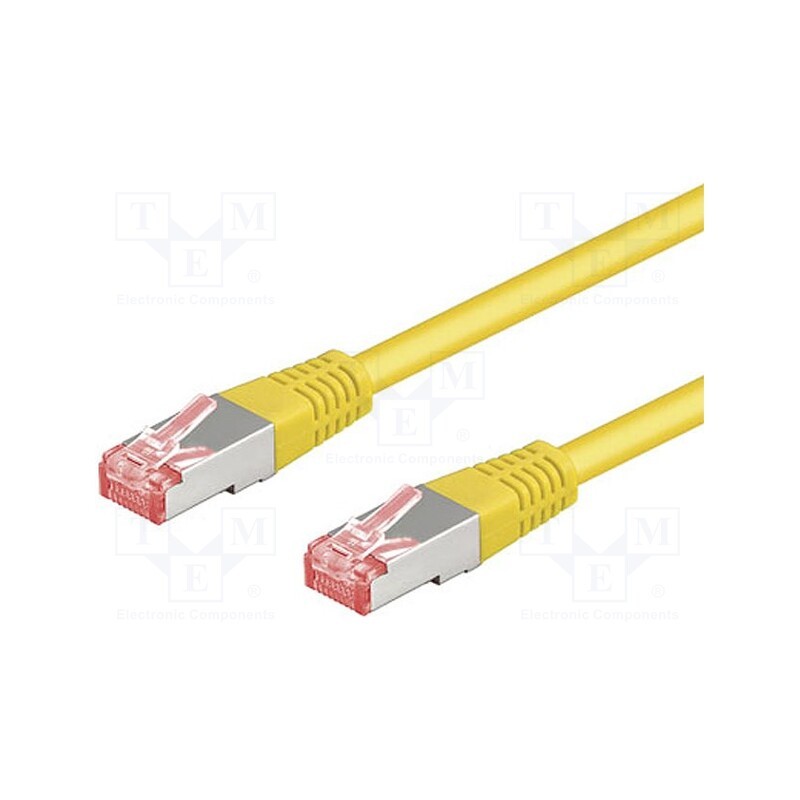 1 pcs x Goobay - 68302 - Patch cord, S/FTP, 6, stranded, Cu, LSZH, yellow, 3m, 28AWG