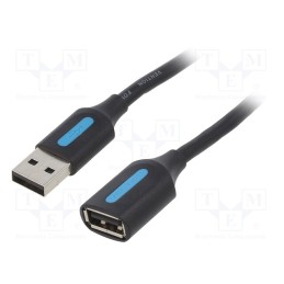 1 pcs x VENTION - CBIBH - Cable, USB 2.0, USB A socket,USB A plug, nickel plated, 2m, black