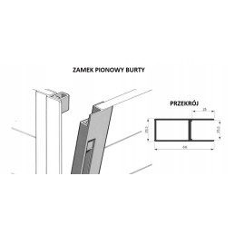Vertical side lock h600, aluminum, galvanized steel