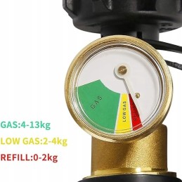 Gas pressure gauge with type 1 connector