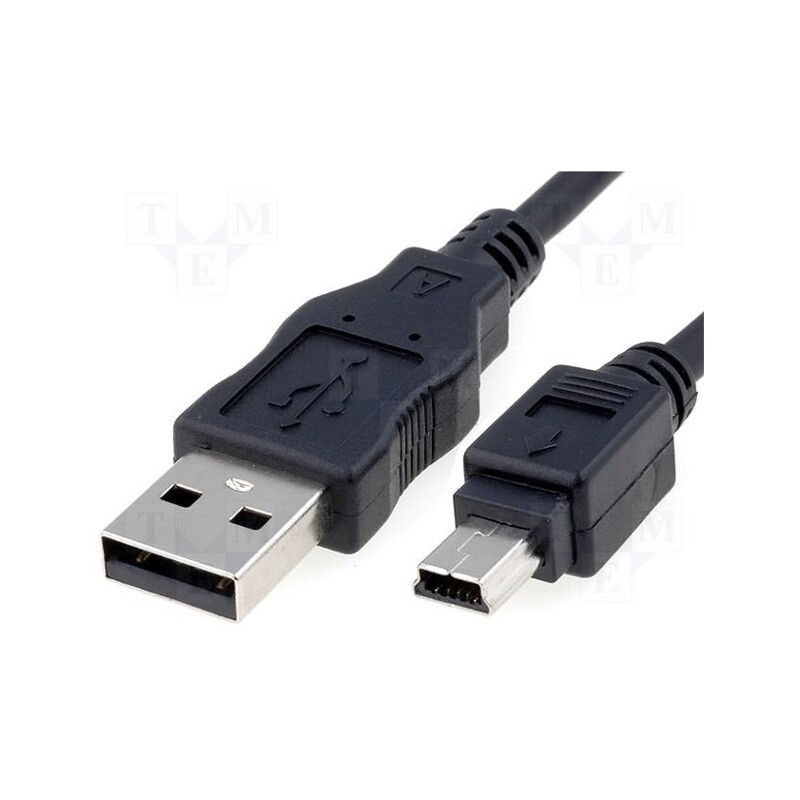 1 pcs x Goobay - 50767 - Cable, USB 2.0, USB A plug,USB B mini plug, 1.8m, black, Canon