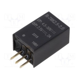 1 pcs x RECOM - R-78K2.5-2.0 - Converter: DC/DC, Uin: 4.5÷36V, Uout: 2.5VDC, Iout: 2A, SIP3, THT