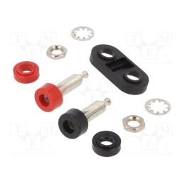 1 pcs x POMONA - 2269-0 - Socket, 4mm banana, 15A, 2.5kV, black, tinned, on panel, double