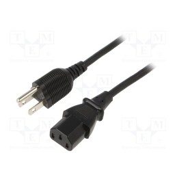 1 pcs x SUNNY - C13U18 - Cable, 3G0.75mm2, IEC C13 female,NEMA 5-15 (B) plug, PVC, 1.8m