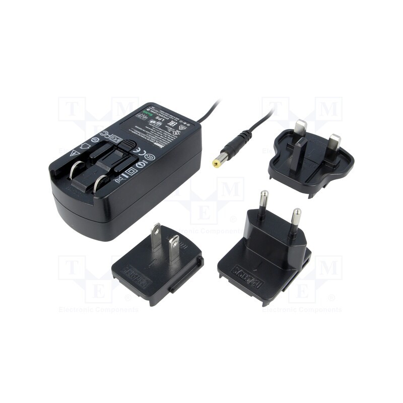 1 pcs x SUNNY - SYS1541-2418-EU/UK/US - Power supply: switched-mode, plug, 18VDC, 1.33A, 24W, Plug: EU
