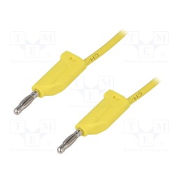 1 pcs x SCHu00dcTZINGER - MFK 15 / 1 / 100 / GE - Test lead, 70VDC, 33VAC, 16A, banana plug 4mm,both sides, Len: 1m