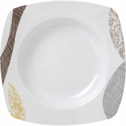 Deep soup plate, melamine brunner khadi, 23x23cm