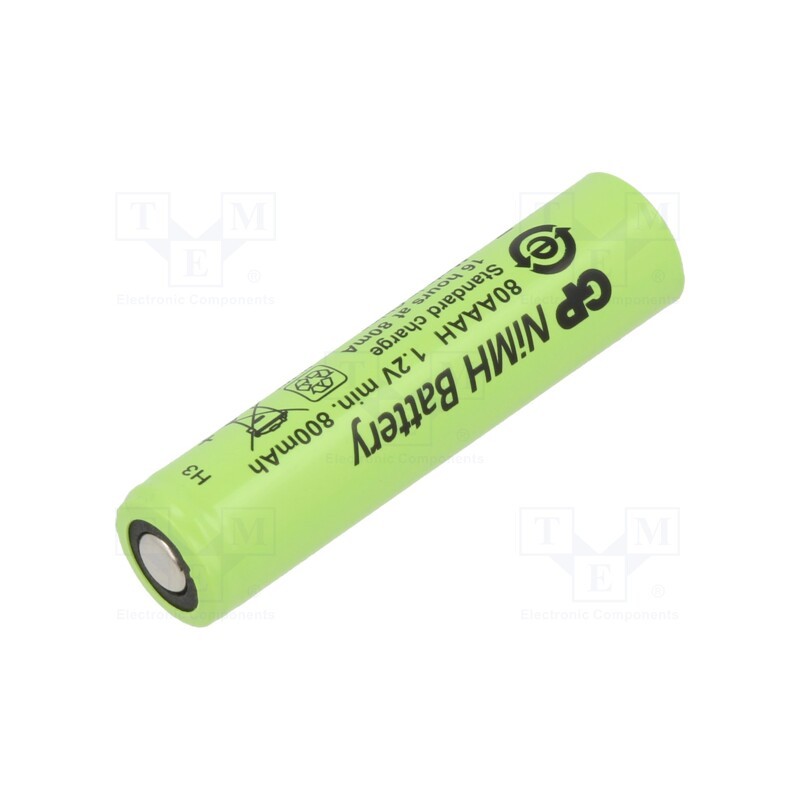 1 pcs x GP - 80AAAH - Re-battery: Ni-MH, AAA,R3, 1.2V, 800mAh, soldering lugs
