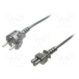 1 pcs x DIGITUS - AK-440115-008-S - Cable, CEE 7/7 (E/F) plug,IEC C5 female, 750mm, black, 10A, 250V