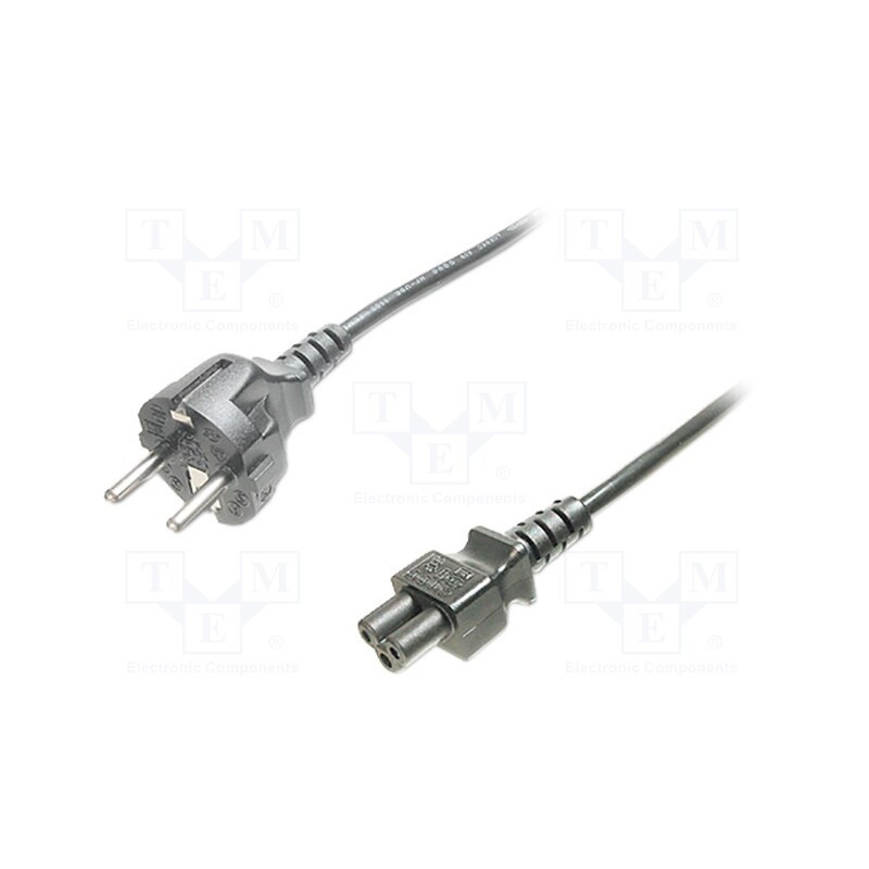 1 pcs x DIGITUS - AK-440115-008-S - Cable, CEE 7/7 (E/F) plug,IEC C5 female, 750mm, black, 10A, 250V