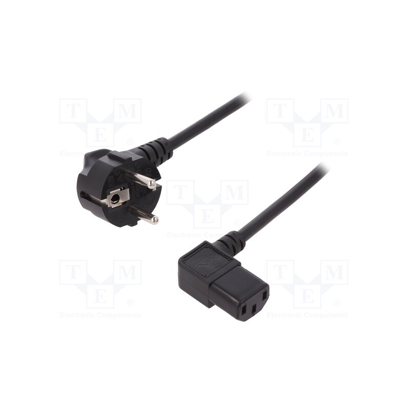 1 pcs x DIGITUS - AK-440102-018-S - Cable, CEE 7/7 (E/F) plug angled,IEC C13 female 90°, 1.8m, 10A