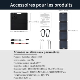 200w foldable solar panel