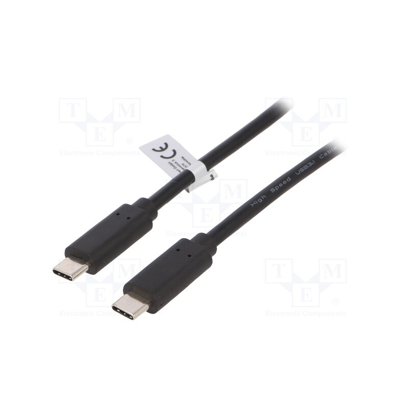 1 pcs x LOGILINK - CU0128 - Cable, USB 3.2, USB C plug,both sides, 0.5m, black, 10Gbps, 100W