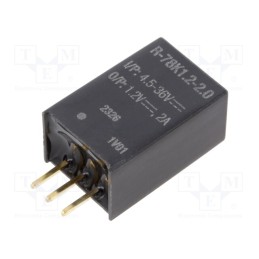 1 pcs x RECOM - R-78K1.2-2.0 - Converter: DC/DC, Uin: 4.5÷36V, Uout: 1.2VDC, Iout: 2A, SIP3, THT