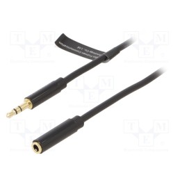 1 pcs x VENTION - BBZBF - Cable, Jack 3.5mm socket,Jack 3.5mm plug, 1m, black, PVC