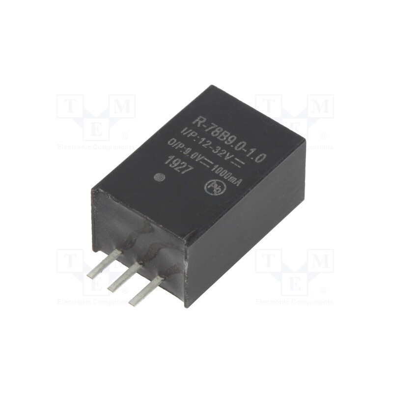 1 pcs x RECOM - R-78B9.0-1.0 - Converter: DC/DC, 9W, Uin: 12÷32V, Uout: 9VDC, Iout: 1A, SIP3, PCB